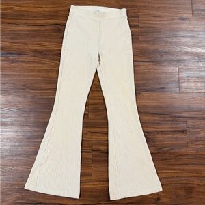 aerie Cream Ribbed Lounge Pants